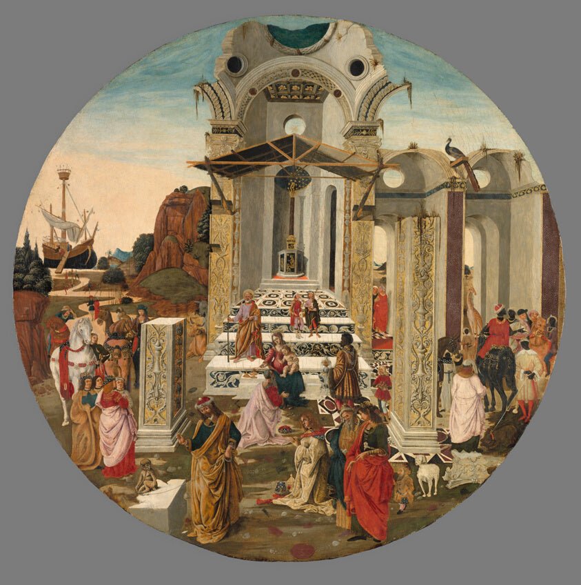 The Adoration of the Magi by Attributed to Raffaello Botticini, 23x16"( A2 size) Poster Print