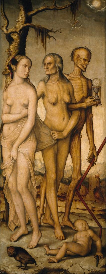 The Ages of Man and Death, vintage artwork by Hans Baldung, A3 (16x12") Poster Print