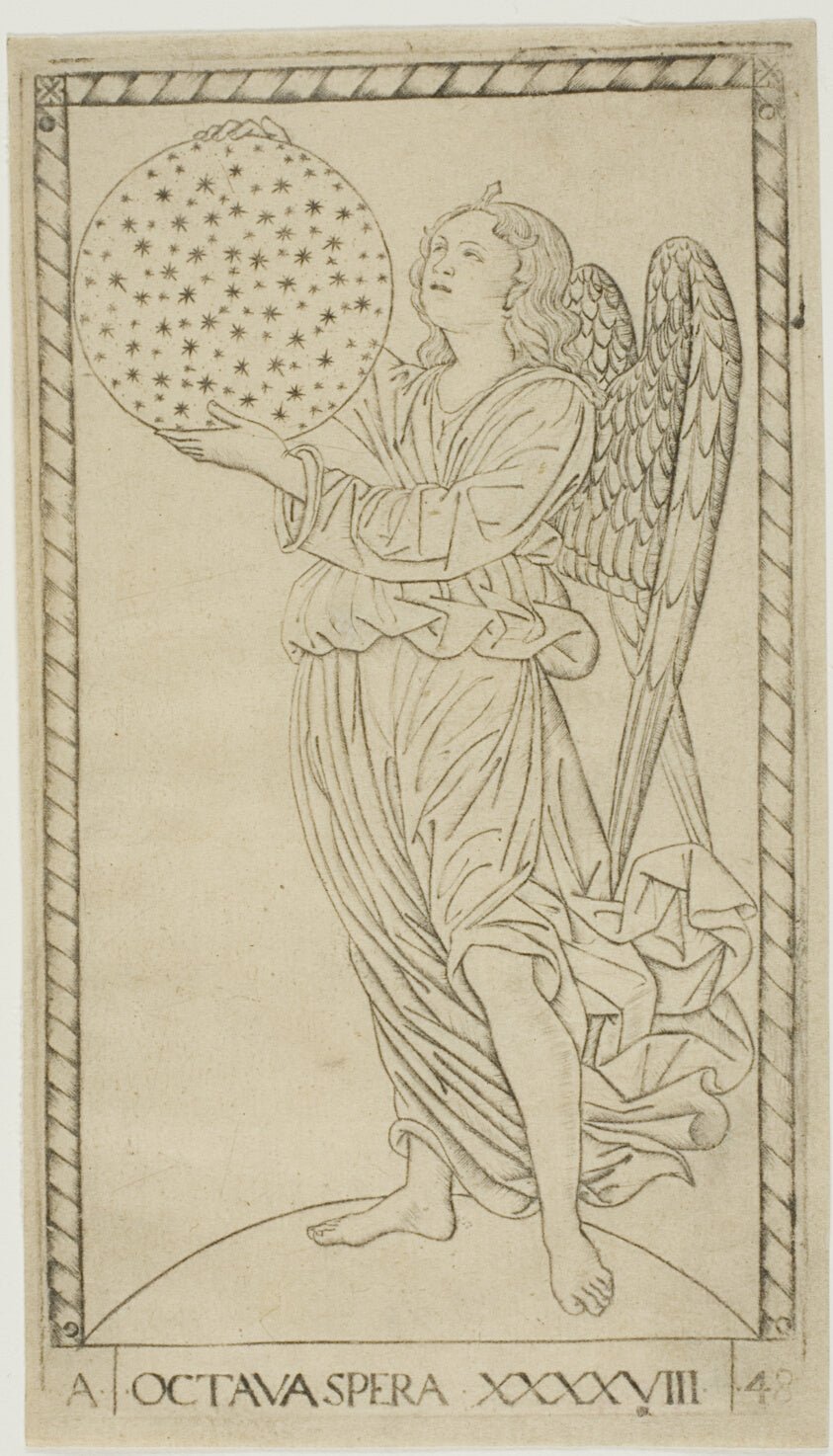 The Angel and the Eighth Sphere, plate 48 from Planets and Spheres by Master of the E-Series Tarocchi, 23x16"( A2 size) Poster Print