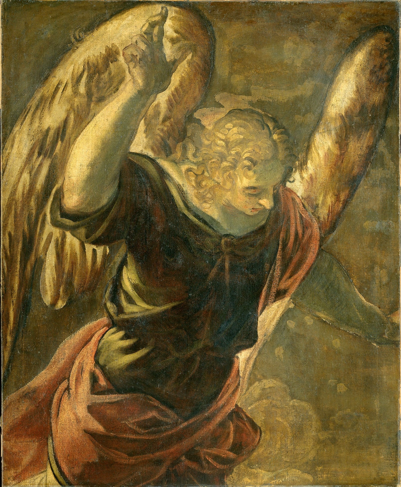 The Annunciation (Angel), vintage artwork by Tintoretto, A3 (16x12") Poster Print