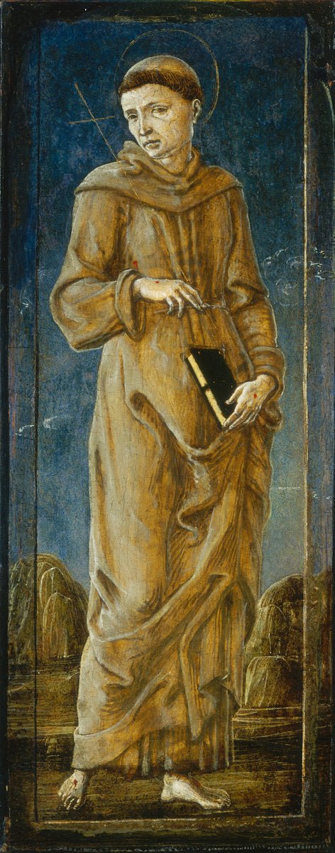 The Annunciation with Saint Francis, vintage artwork by Cosmè Tura, A3 (16x12") Poster Print