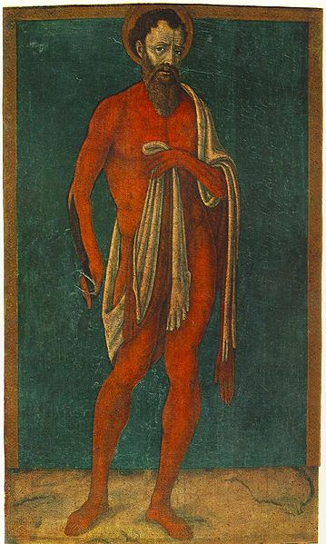 The Apostle Saint Bartholomew, vintage artwork by Matteo di Giovanni di Bartolo, A3 (16x12") Poster Print