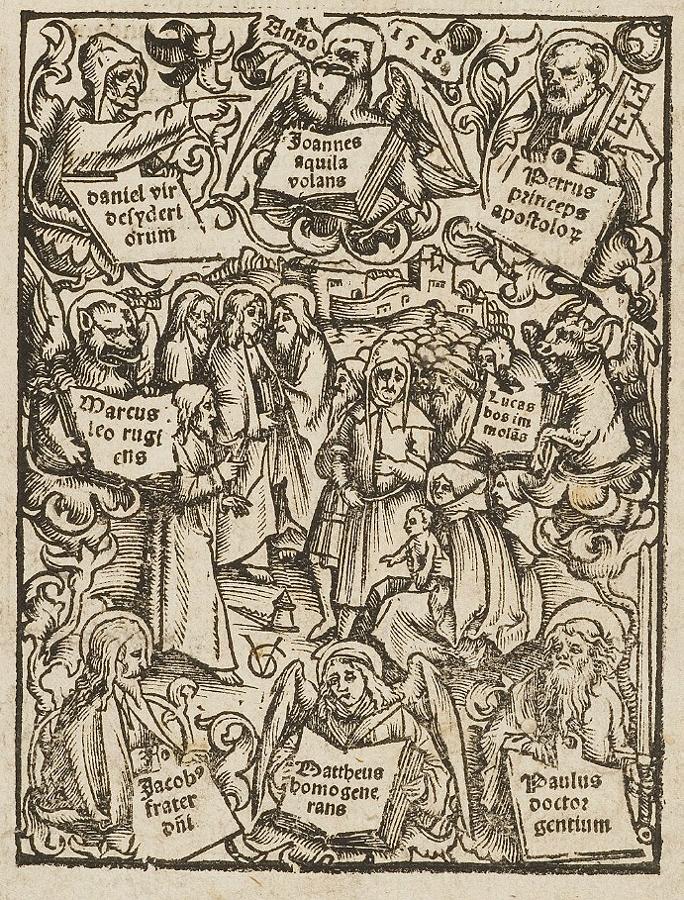 The Apostles with Other Saints, vintage artwork by Urs Graf, A3 (16x12") Poster Print