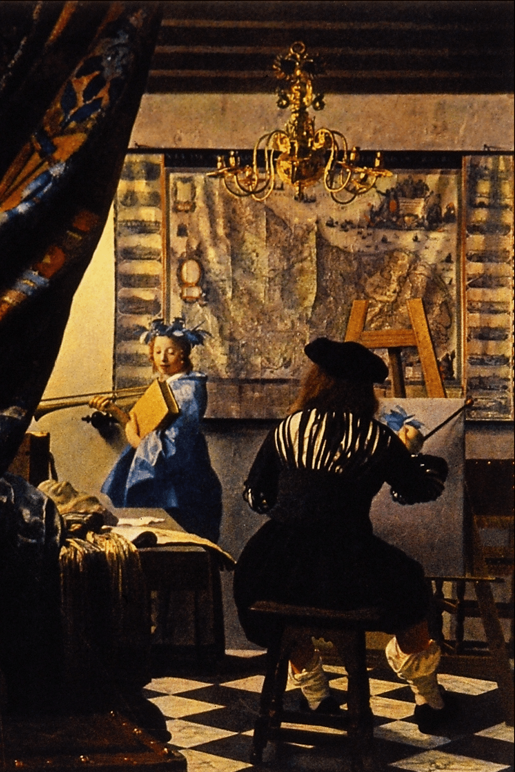 The Artist's Studio by Jan Vermeer, vintage art, modern poster print