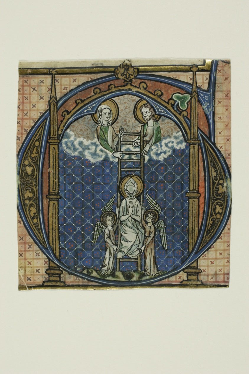 The Ascension of St. Dominic in a Historiated Initial "G" from a Gradual by German (Cologne),23x16"( A2 size ) Poster Print