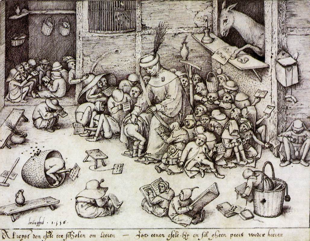 The Ass in the School, vintage artwork by Pieter Bruegel the Elder, A3 (16x12") Poster Print