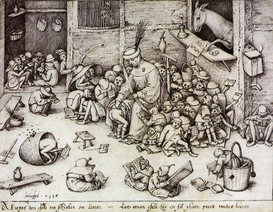 The Ass in the School, vintage artwork by Pieter Bruegel the Elder, A3 (16x12") Poster Print