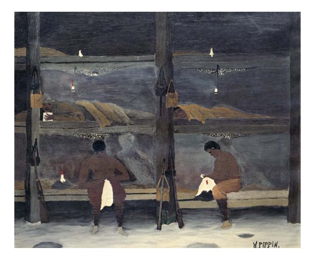the barracks 1945 by Horace Pippin, Classic African American artwork, 16x12" (A3) Poster Print