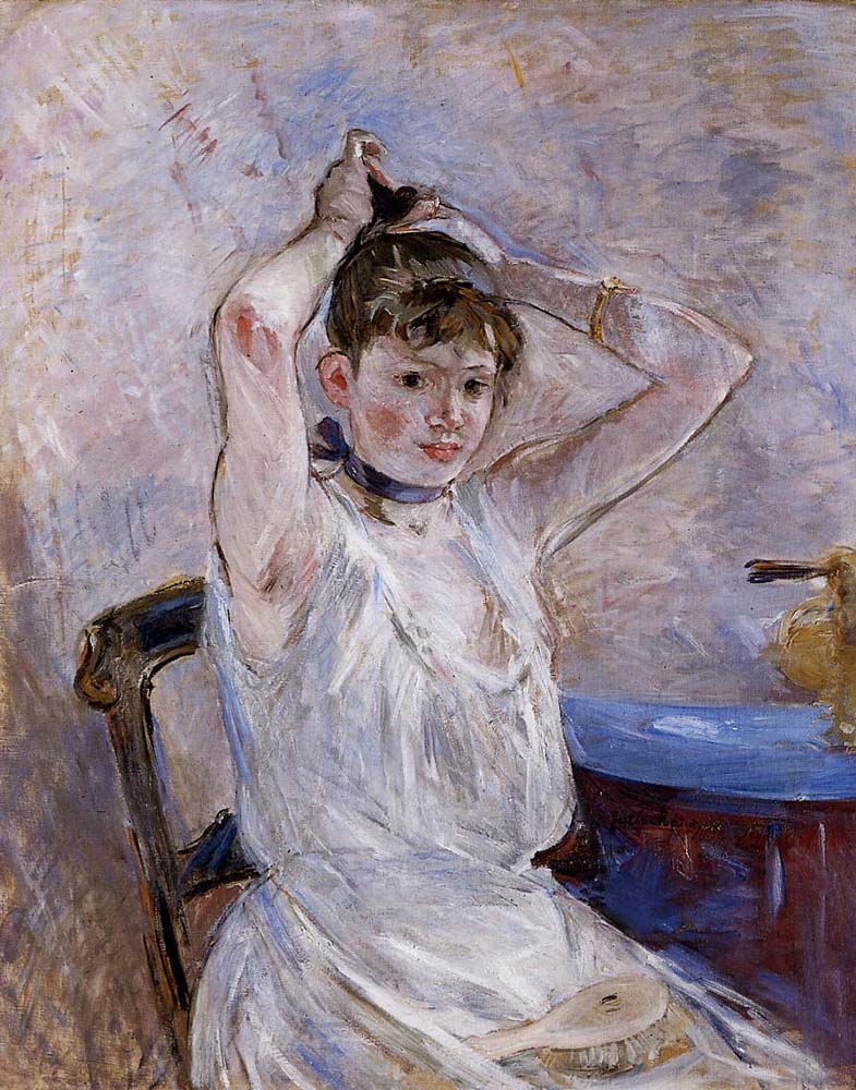 The Bath - 1885-1886 - Sterling and Francine Clark Art Institute USA by Berthe Morisot, vintage art, modern poster print