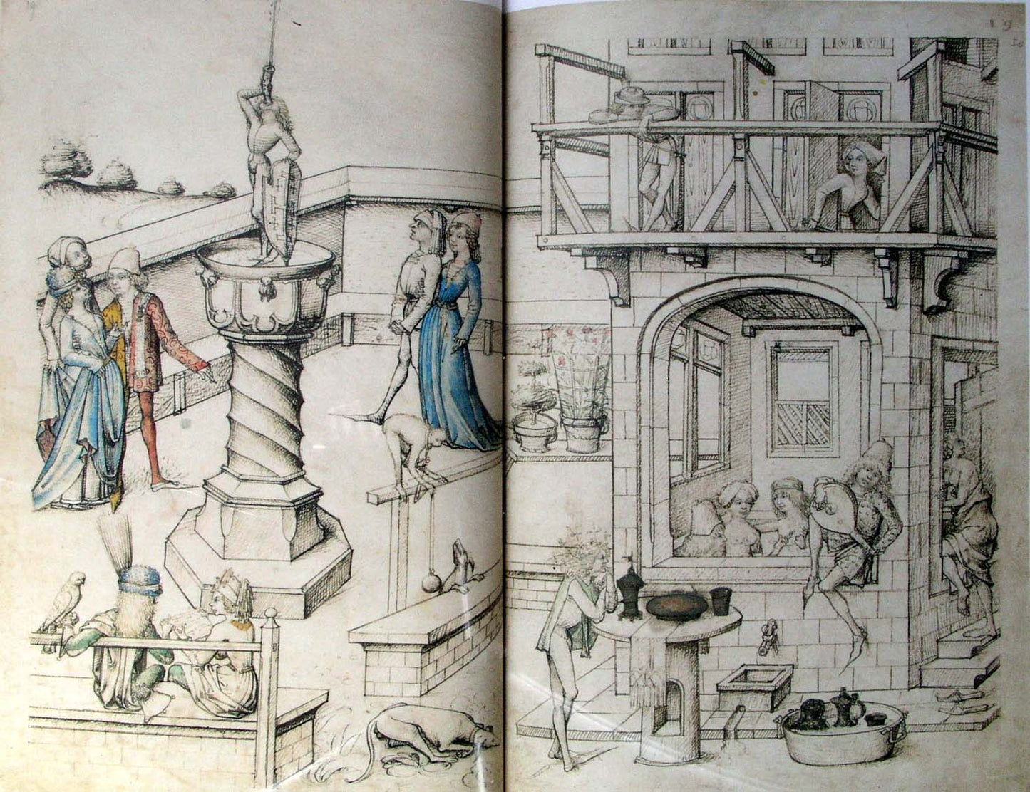 The Bathouse, vintage artwork by Master of the Housebook, A3 (16x12") Poster Print