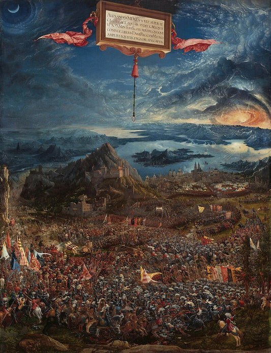 The Battle of Issus by Albrecht Altdorfer, vintage art, modern poster print