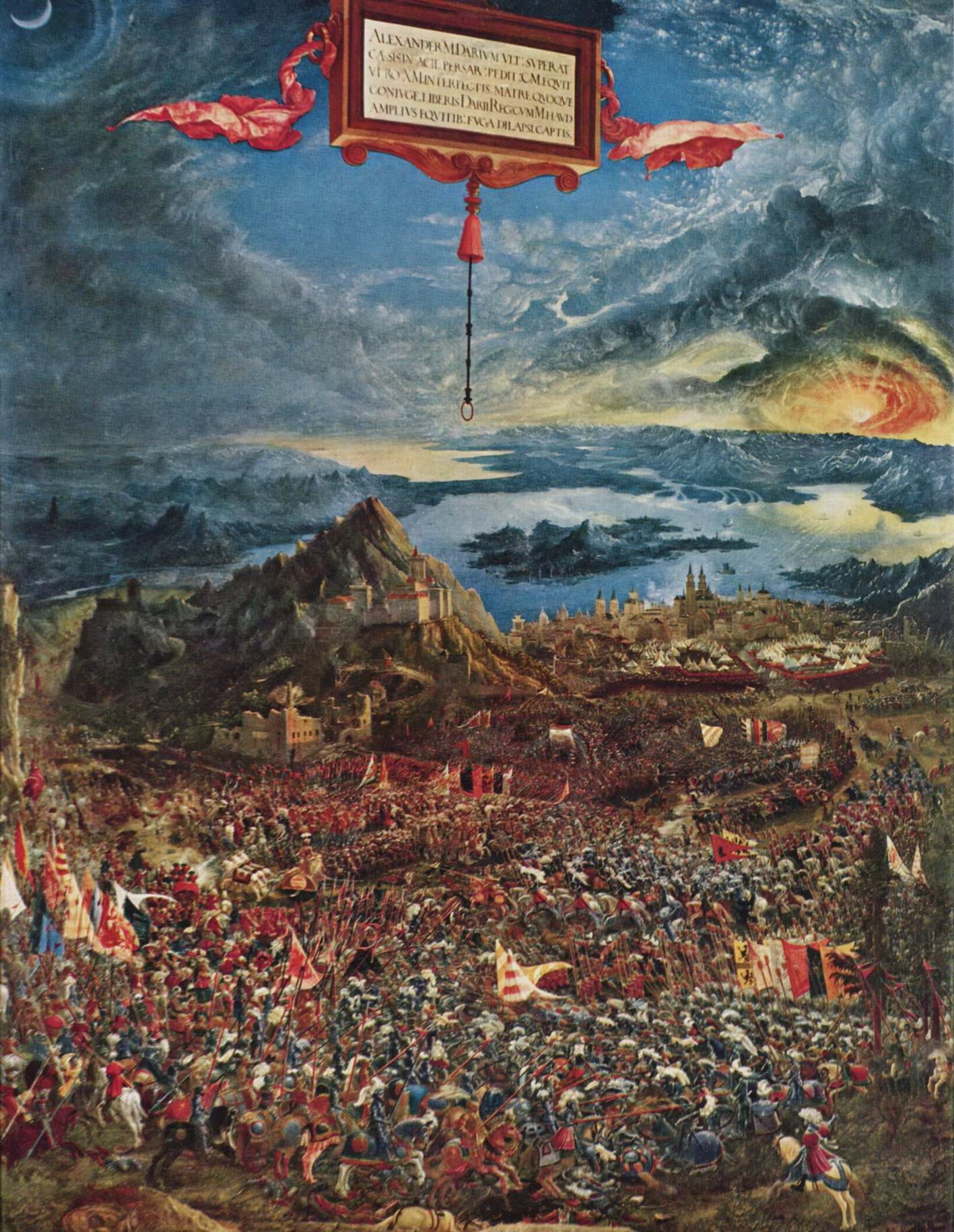 The Battle of Issus, vintage artwork by Albrecht Altdorfer, A3 (16x12") Poster Print