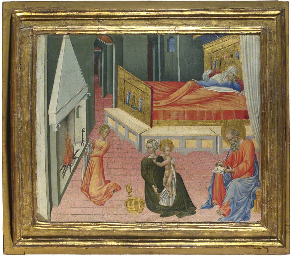 The Birth of Saint John the Baptist, vintage artwork by Giovanni di Paolo, A3 (16x12") Poster Print