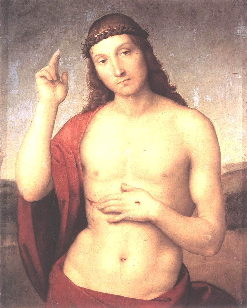 The Blessing Christ, vintage artwork by Raphael, A3 (16x12") Poster Print