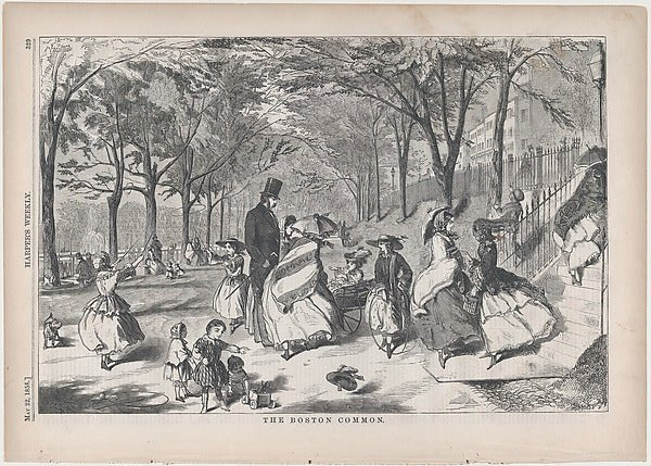 The Boston Common May 22, 1858-Winslow Homer , vintage art, A3 (16x12") Poster Print