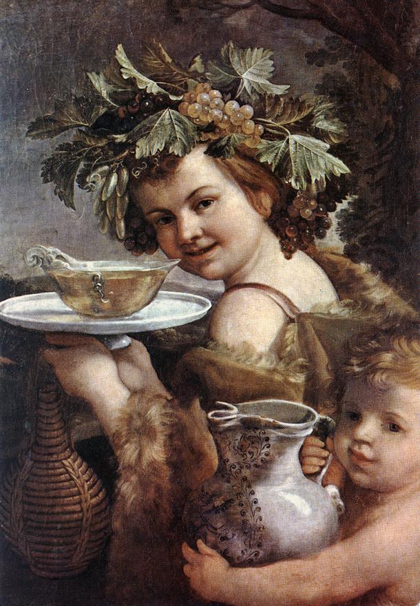 The Boy Bacchus, vintage artwork by Guido Reni, 12x8" (A4) Poster