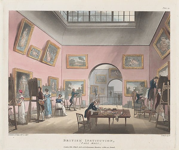 The British Institution Pall Mall April 1, 1808-Designed and , vintage art, A3 (16x12") Poster Print
