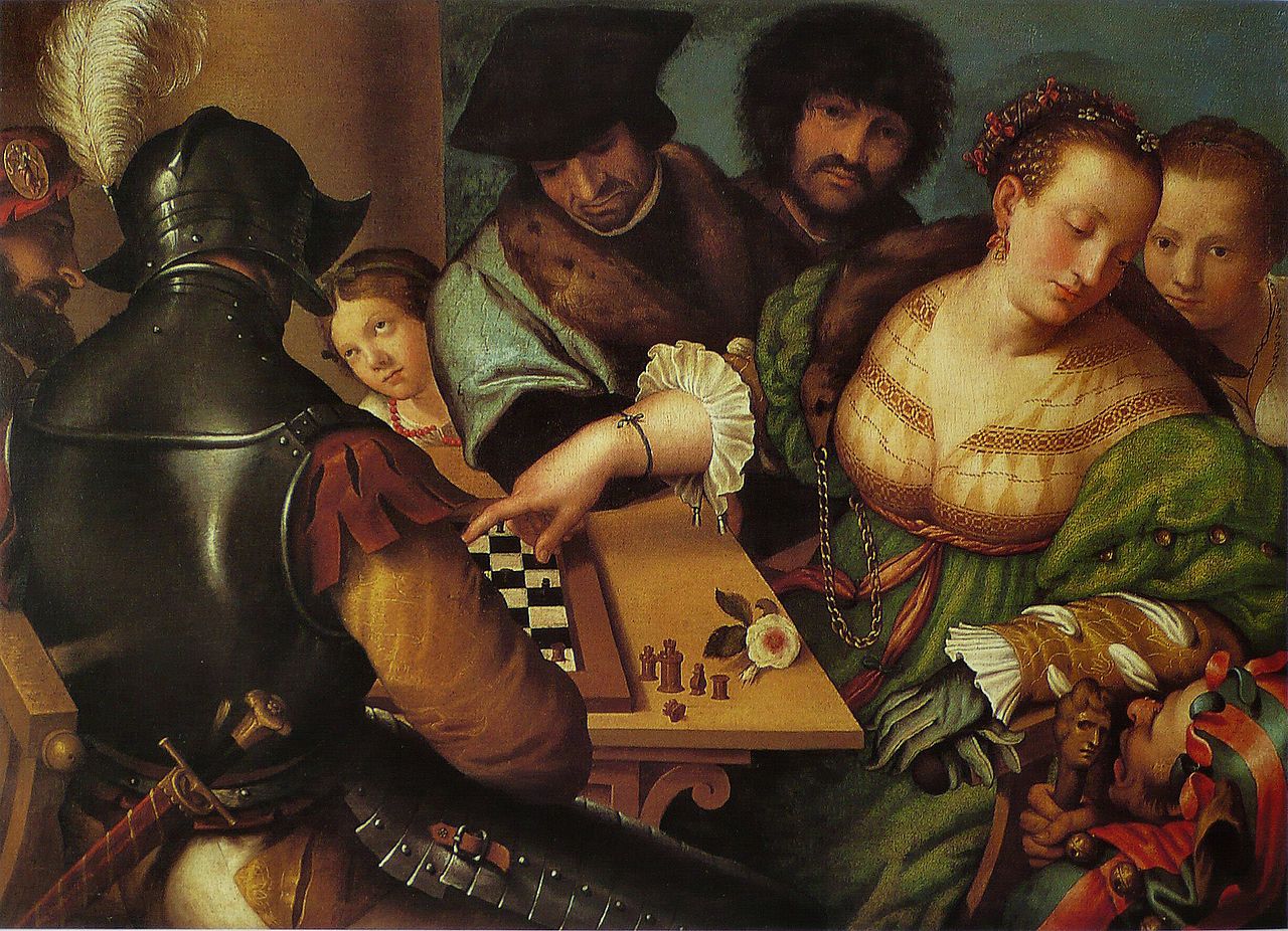 The Chess Game, vintage artwork by Giulio Campi, A3 (16x12") Poster Print