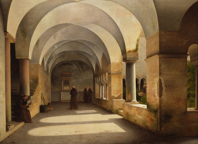 The Cloisters, San Lorenzo fuori le mura by Christoffer Wilhelm Eckersberg, 23x16"( A2 size) Poster Print