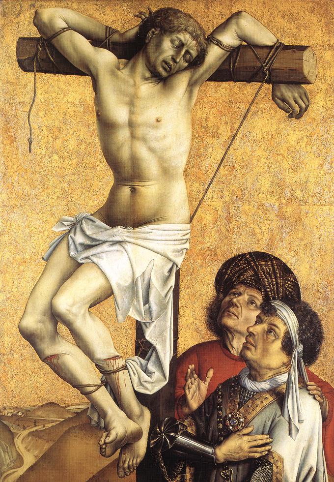 The Crucified Thief, vintage artwork by Robert Campin, A3 (16x12") Poster Print