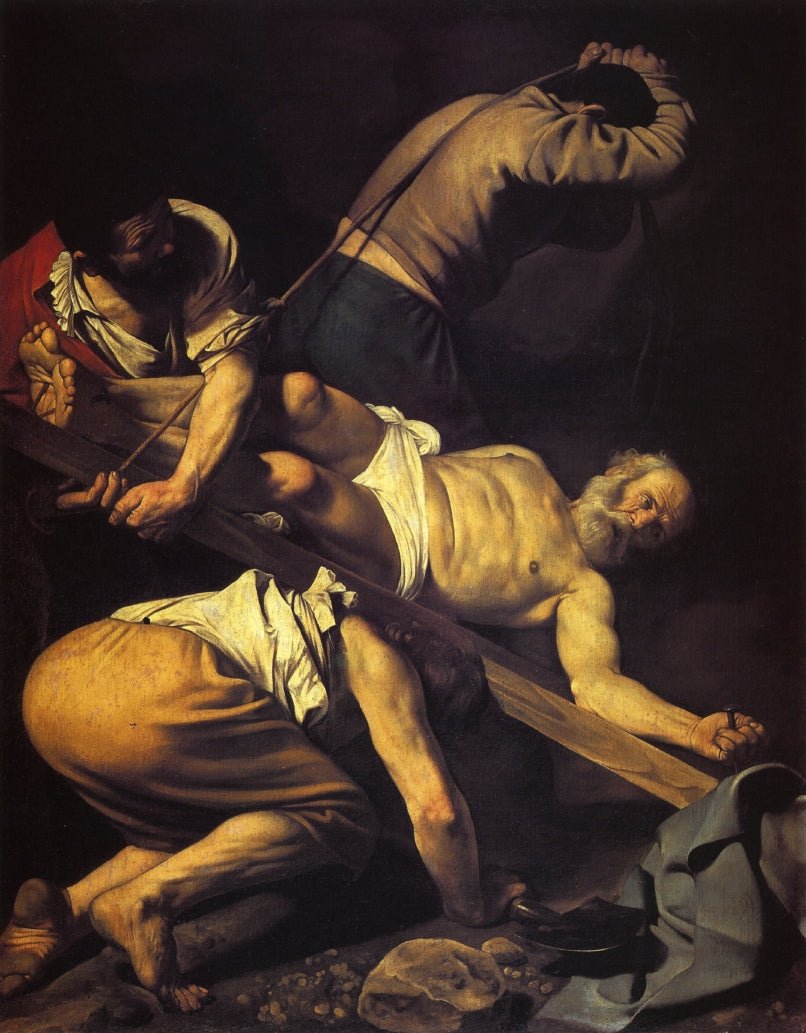 The Crucifixion of St Peter, vintage artwork by Caravaggio, 12x8" (A4) Poster