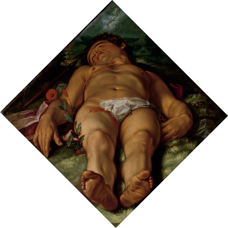 The Dead Adonis, vintage artwork by Hendrick Goltzius, 12x8" (A4) Poster