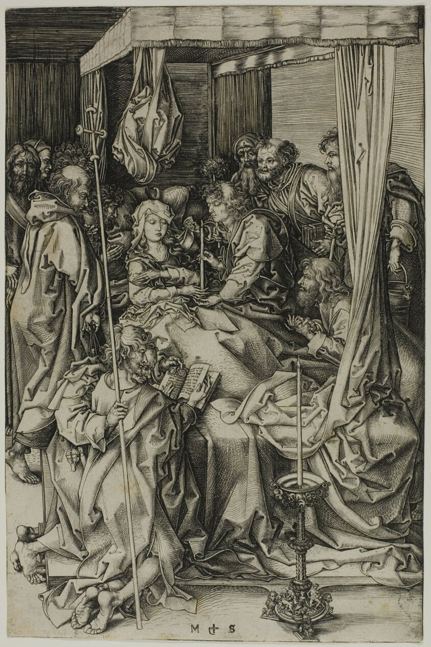 The Death of the Virgin by Martin Schongauer, 23x16"( A2 size) Poster Print