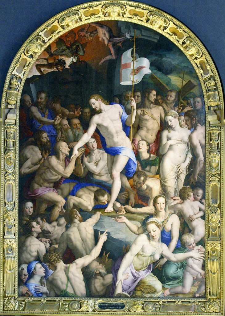 The Descent of Christ to Limbo, vintage artwork by Agnolo Bronzino, A3 (16x12") Poster Print