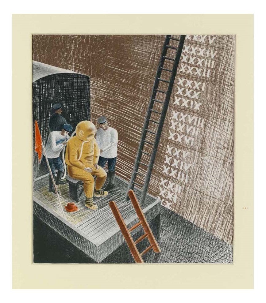 The Diver by Eric Ravilious, 17x13" Frame