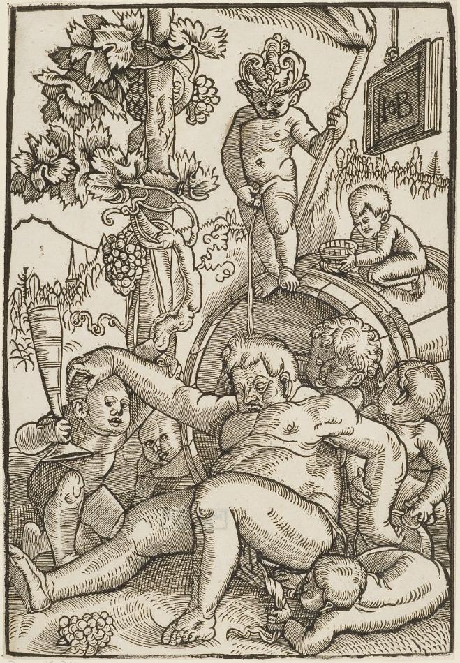 The Drunken Bacchus, vintage artwork by Hans Baldung, A3 (16x12") Poster Print