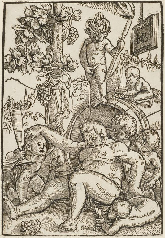 The Drunken Bacchus, vintage artwork by Hans Baldung, A3 (16x12") Poster Print
