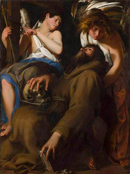 The Ecstasy of Saint Francis, vintage artwork by Giovanni Baglione, 12x8" (A4) Poster