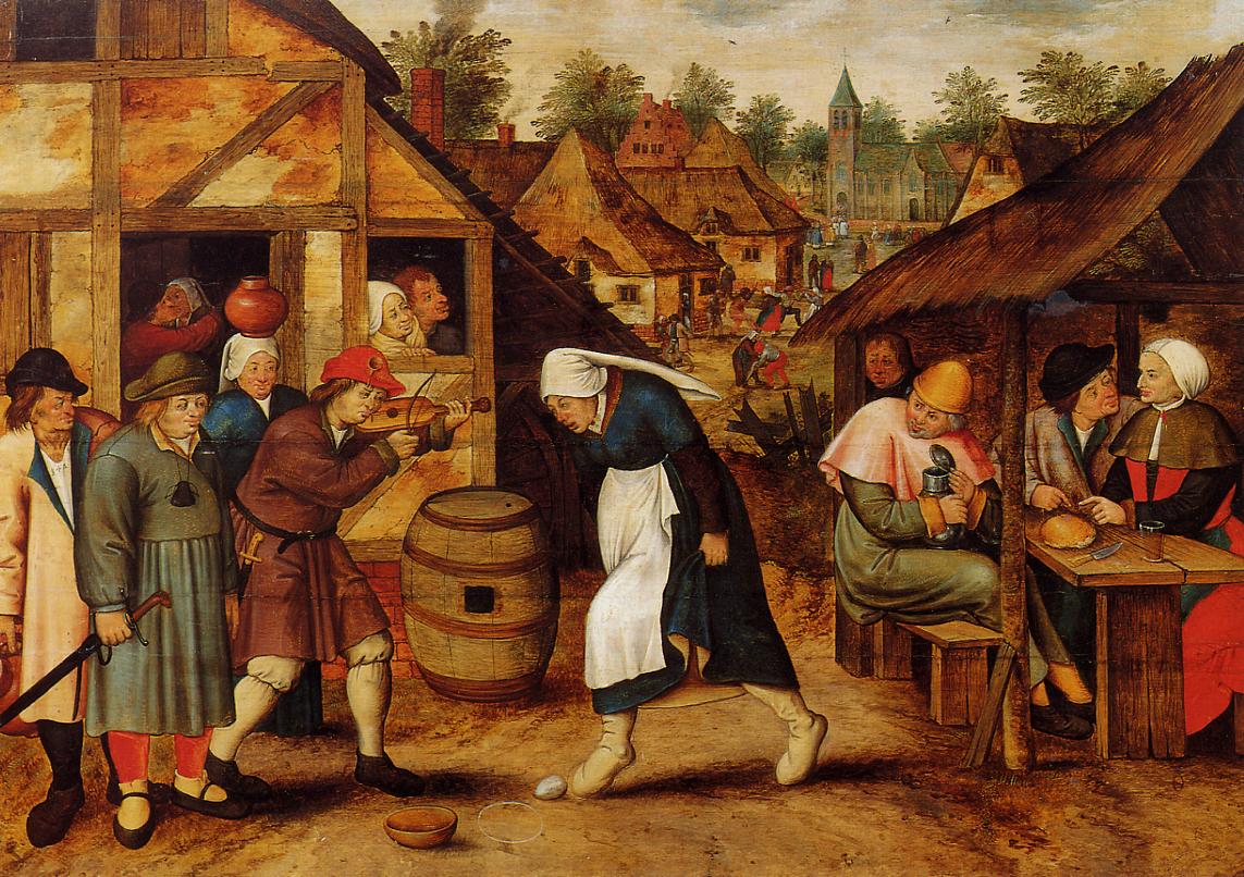 The Egg Dance, vintage artwork by Pieter Brueghel the Younger, A3 (16x12") Poster Print