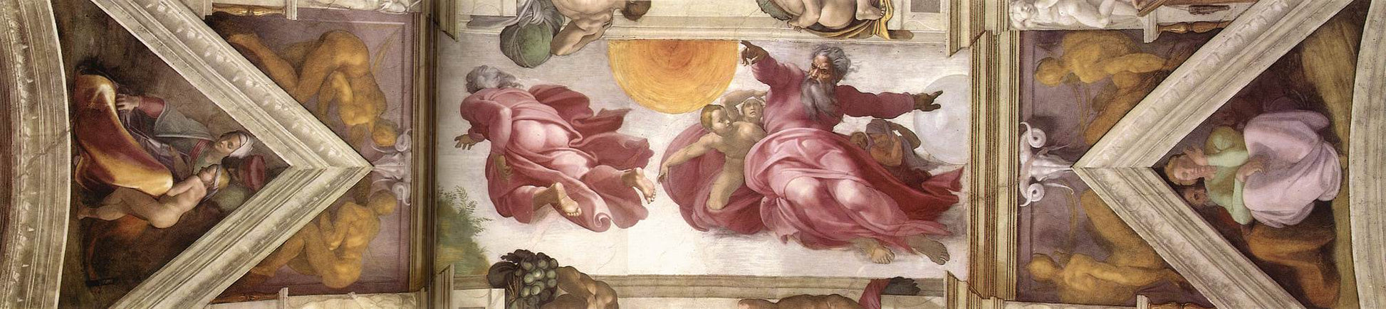 The eighth bay of the ceiling, vintage artwork by Michelangelo, A3 (16x12") Poster Print