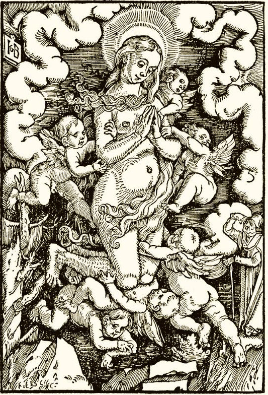 The Elevation of Mary Magdalene, vintage artwork by Hans Baldung, A3 (16x12") Poster Print