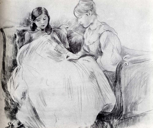 The Embroidery by Berthe Morisot, 1889, vintage art, modern poster print