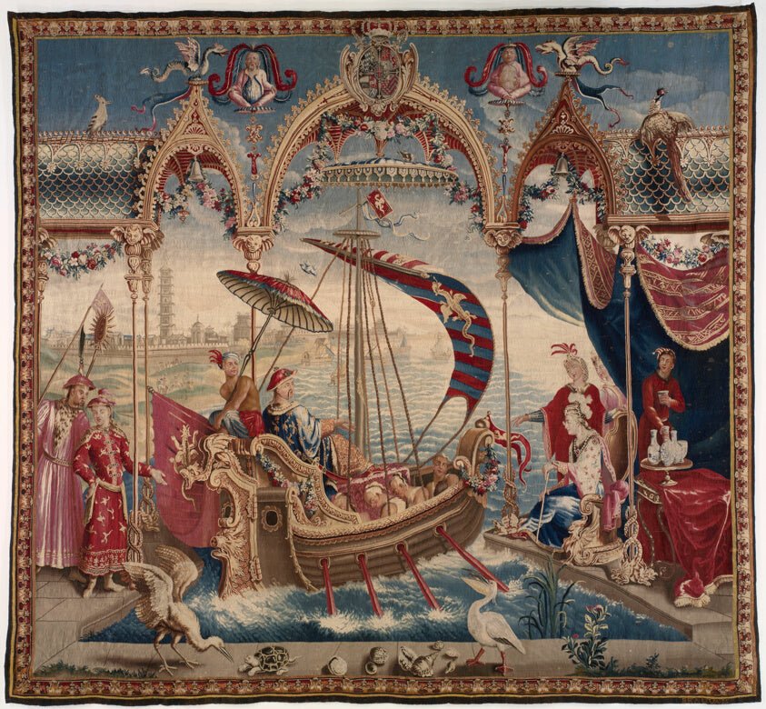 The Emperor Sailing, from The Story of the Emperor of China by After a design by Guy-Louis Vernansal (French, 1648–1729) and others, 23x16"( A2 size ) Poster Print