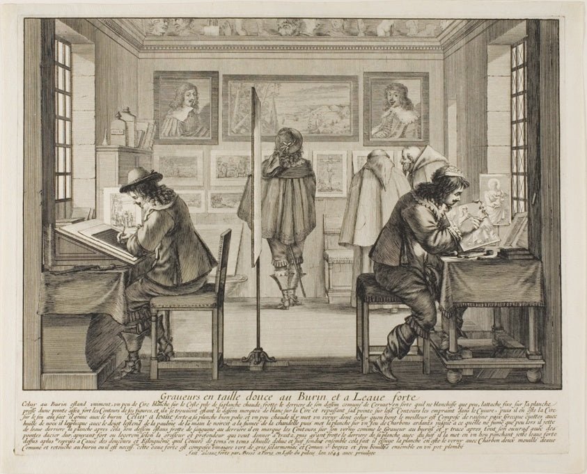 The Engraver and the Etcher by Abraham Bosse,23x16"( A2 size ) Poster Print