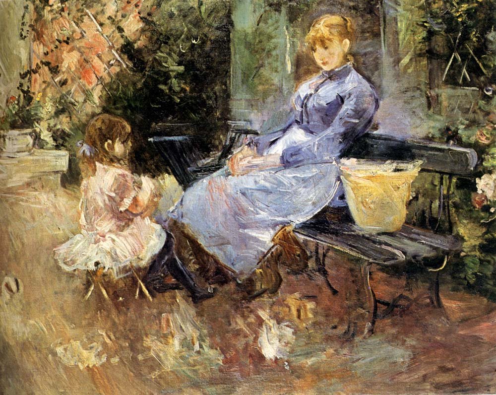The Fable by Berthe Morisot, 1883, vintage art, modern poster print