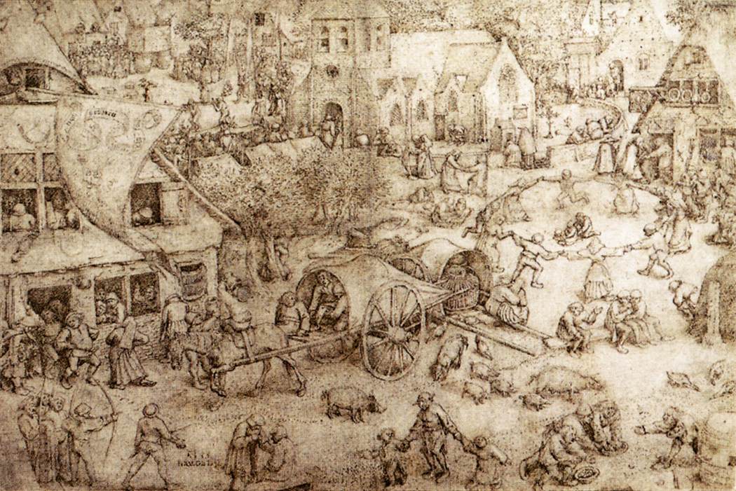 The Fair at Hoboken, vintage artwork by Pieter Bruegel the Elder, A3 (16x12") Poster Print