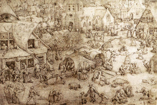 The Fair at Hoboken, vintage artwork by Pieter Bruegel the Elder, A3 (16x12") Poster Print