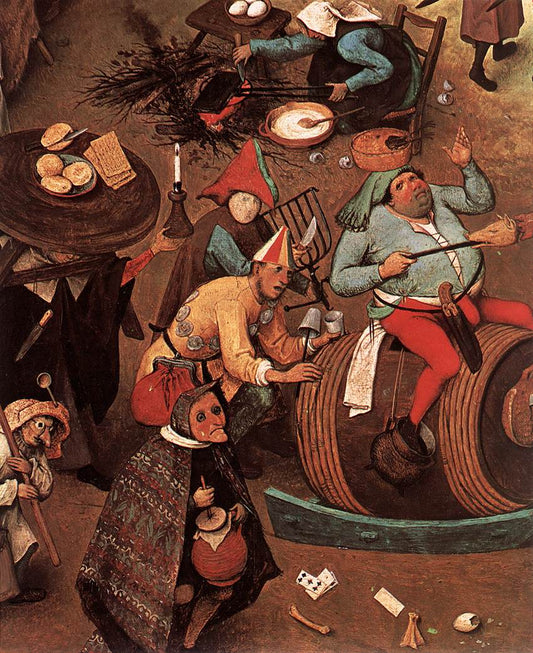 The Fight between Carnival and Lent (detail), vintage artwork by Pieter Bruegel the Elder, A3 (16x12") Poster Print