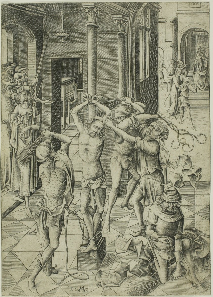 The Flagellation by Israhel van Meckenem, 23x16"( A2 size) Poster Print