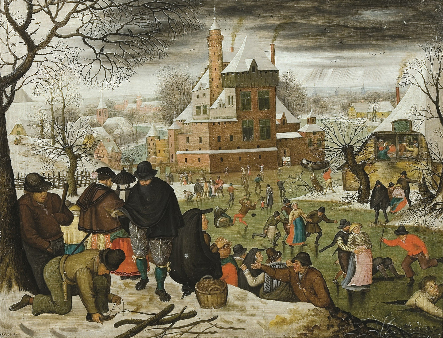 The Four Seasons, Winter, vintage artwork by Pieter Brueghel the Younger, A3 (16x12") Poster Print