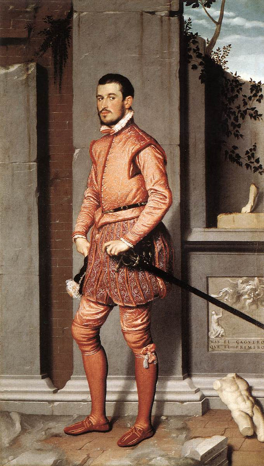 The Gentleman in Pink, vintage artwork by Giovanni Battista Moroni, A3 (16x12") Poster Print