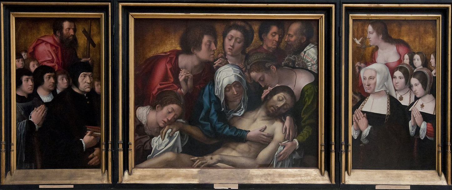 The Haneton Triptych., vintage artwork by Bernaert van Orley, A3 (16x12") Poster Print