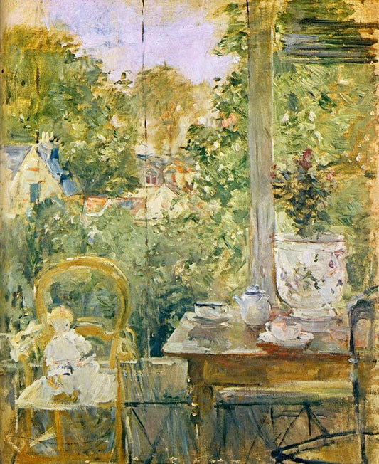 The Headstock in  the Veranda by Berthe Morisot, 1884, vintage art, modern poster print