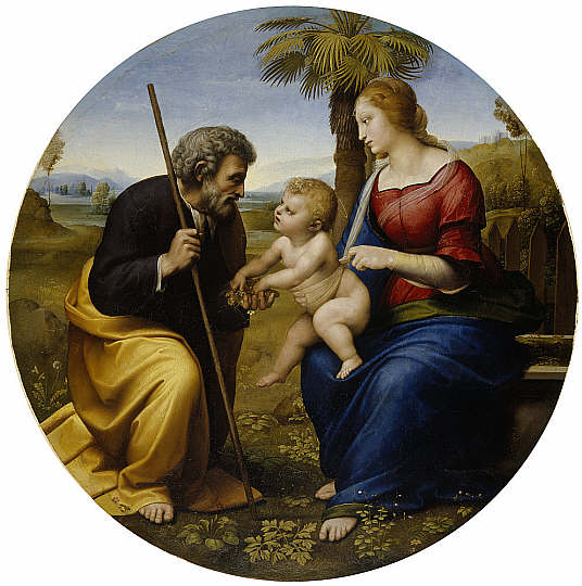 The Holy Family with a Palm Tree, vintage artwork by Raphael, A3 (16x12") Poster Print