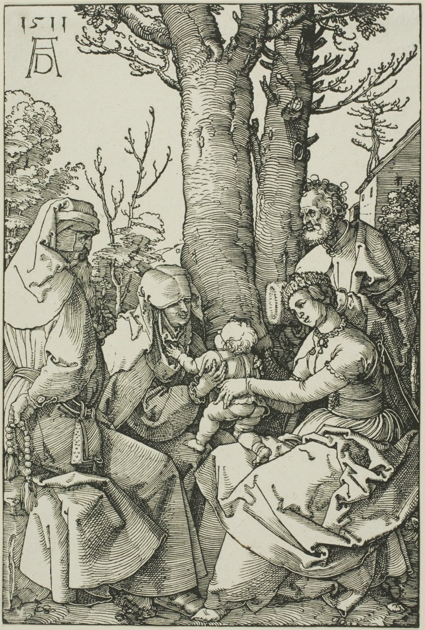The Holy Family with Joachim and Saint Anne by Albrecht Dürer, 23x16"( A2 size) Poster Print