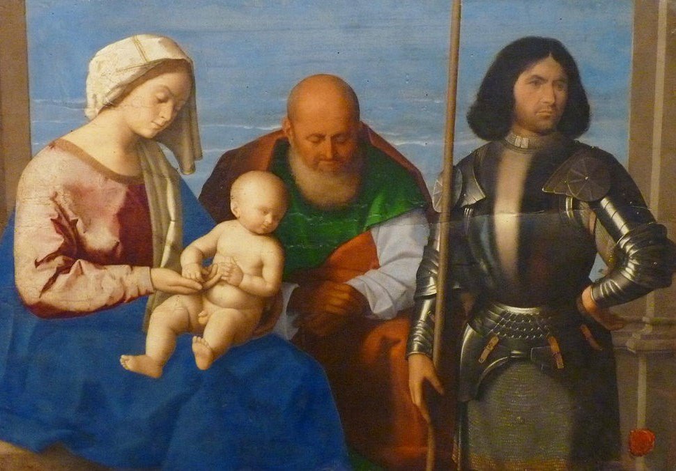 The Holy Family with Saint George, vintage artwork by Vincenzo Catena, A3 (16x12") Poster Print